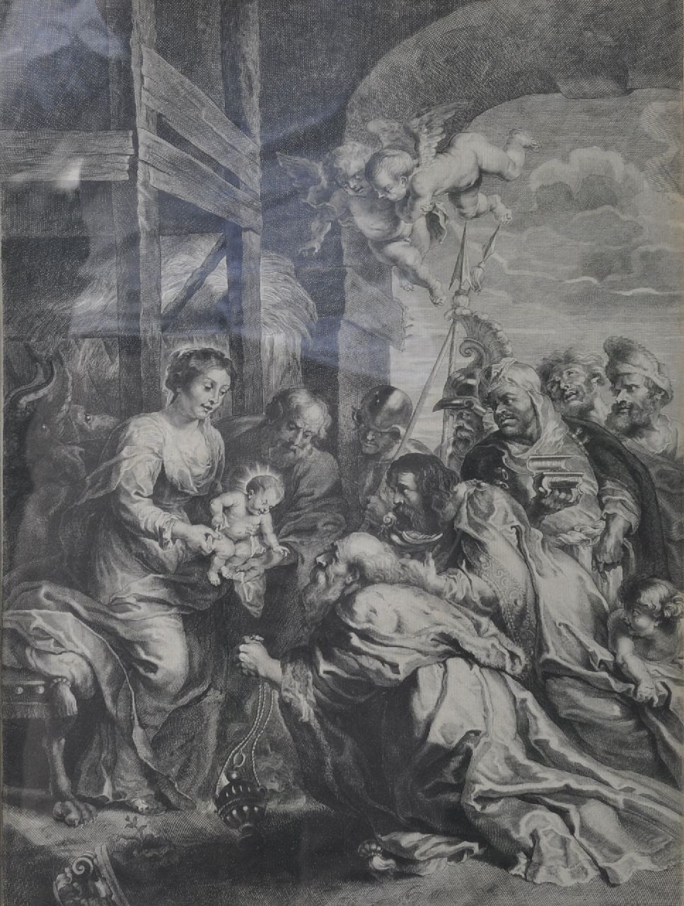 Onbekend   | Onbekend, Aanbidding van de Koningen, ets op papier 32,5 x 47,3 cm