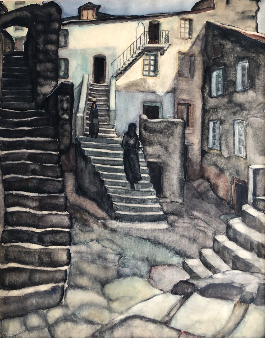 Meurs H.H. | 'Harmen' Hermanus Meurs | Aquarellen en tekeningen te koop aangeboden | Dorp op Corsica, aquarel op papier 92,7 x 73,8 cm, gesigneerd linksonder en gedateerd 'Corse' 1929 Meurs H.H. | 'Harmen' Hermanus Meurs | Aquarellen en tekeningen te koop aangeboden | Dorp op Corsica, aquarel op papier 92,7 x 73,8 cm, gesigneerd linksonder en gedateerd 'Corse' 1929