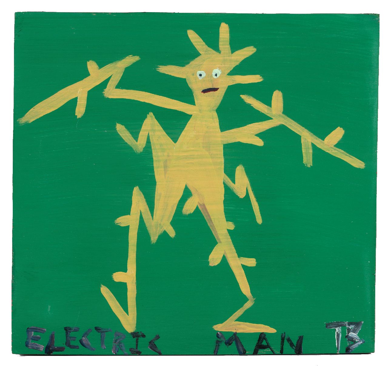Brown T. | Timothy 'Tim' Brown, Electric man, acryl op paneel 36,0 x 38,0 cm, gesigneerd rechtsonder met initialen Brown T. | Timothy 'Tim' Brown, Electric man, acryl op paneel 36,0 x 38,0 cm, gesigneerd rechtsonder met initialen