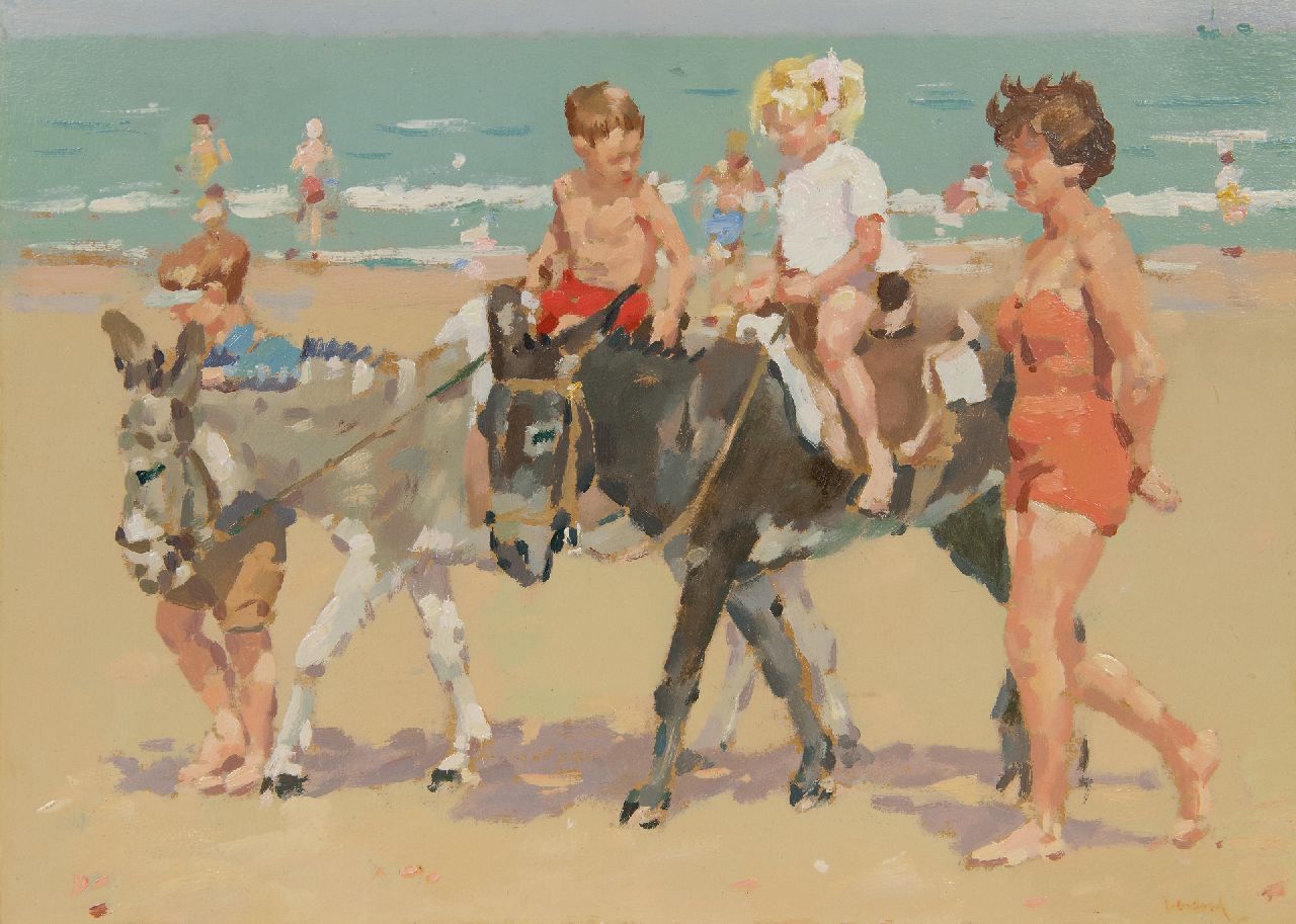 Verdonk F.W.  | Frederik Willem 'Frits' Verdonk | Gemälde zum Verkauf angeboten | Eselritt am Strand, Öl auf Leinwand 34,0 x 46,8 cm, Unterzeichnet u.r.