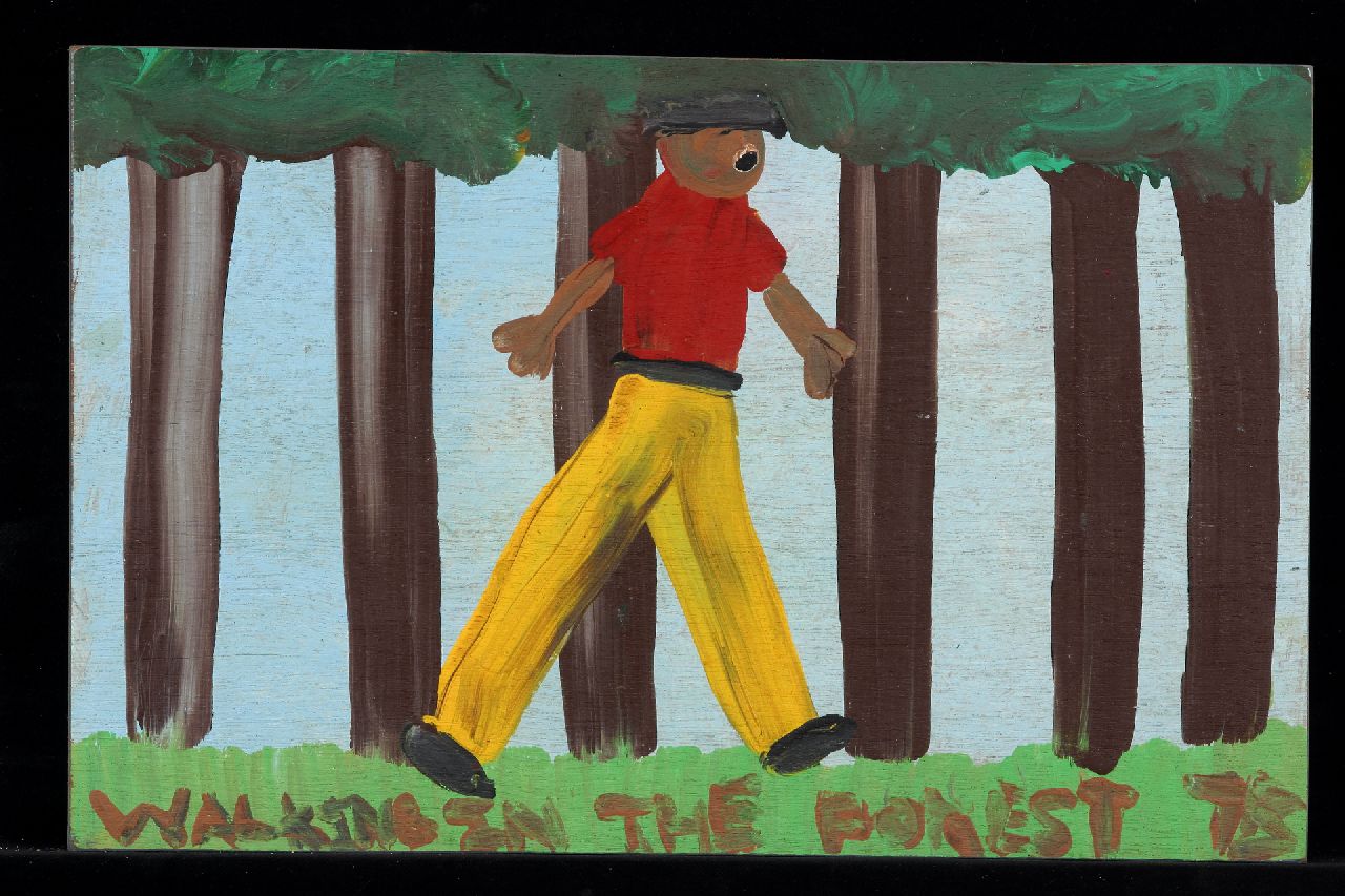 Brown T. | Timothy 'Tim' Brown, Walking in the forest, acryl op paneel 26,0 x 40,0 cm, gesigneerd rechtsonder met initialen Brown T. | Timothy 'Tim' Brown, Walking in the forest, acryl op paneel 26,0 x 40,0 cm, gesigneerd rechtsonder met initialen