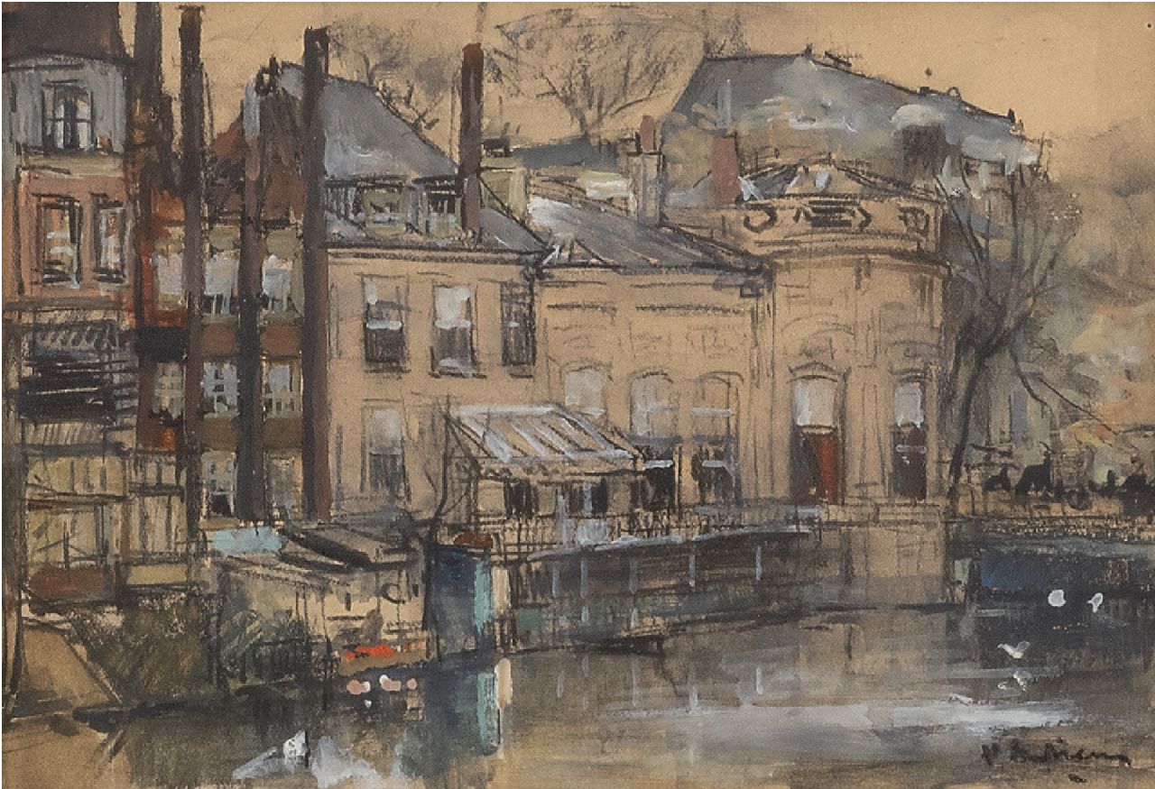 Arntzenius P.F.N.J. | Pieter Florentius Nicolaas Jacobus 'Floris' Arntzenius | Aquarellen en tekeningen te koop aangeboden | Gezicht op achterzijde Binnenhof, Den Haag, zwart krijt en aquarel op papier 11,6 x 16,6 cm, gesigneerd rechtsonder Arntzenius P.F.N.J. | Pieter Florentius Nicolaas Jacobus 'Floris' Arntzenius | Aquarellen en tekeningen te koop aangeboden | Gezicht op achterzijde Binnenhof, Den Haag, zwart krijt en aquarel op papier 11,6 x 16,6 cm, gesigneerd rechtsonder