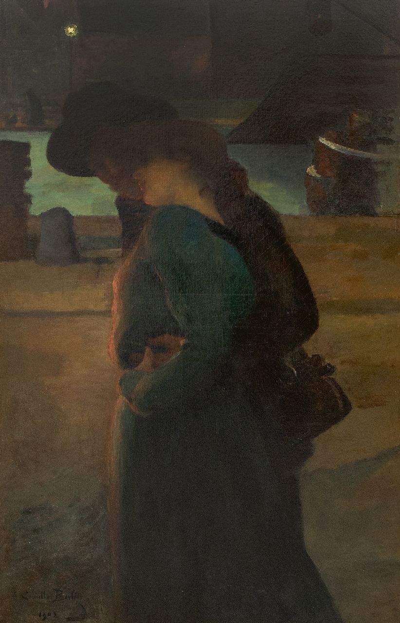 Berlin C.  | Camille Berlin | Schilderijen te koop aangeboden | Un soir, olieverf op doek 128,5 x 77,2 cm, gesigneerd linksonder en gedateerd 1902