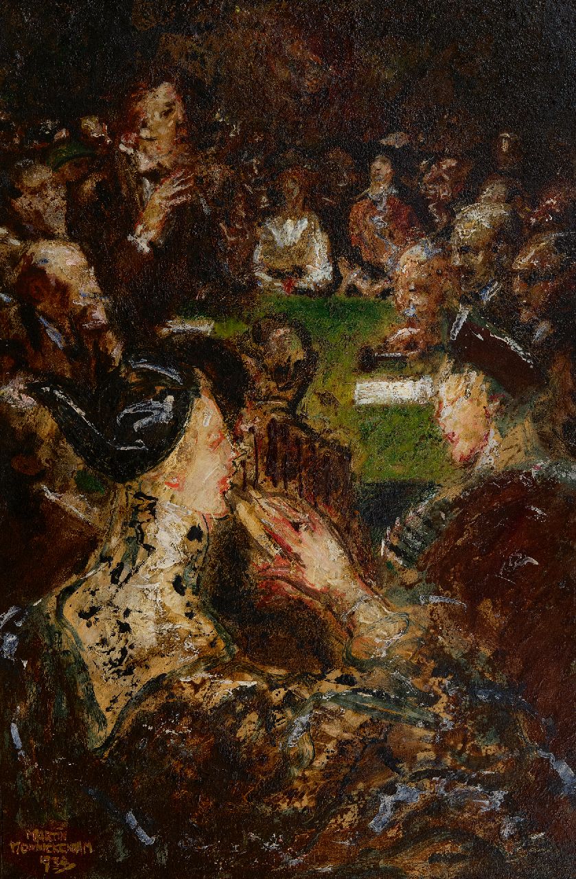 Monnickendam M. | Martin Monnickendam | Schilderijen te koop aangeboden | Vergadering in Arti et Amicitiae met aan het woord prof. Huib Luns, olieverf op board 41,0 x 61,0 cm, gesigneerd linksonder en gedateerd 1934 Monnickendam M. | Martin Monnickendam | Schilderijen te koop aangeboden | Vergadering in Arti et Amicitiae met aan het woord prof. Huib Luns, olieverf op board 41,0 x 61,0 cm, gesigneerd linksonder en gedateerd 1934