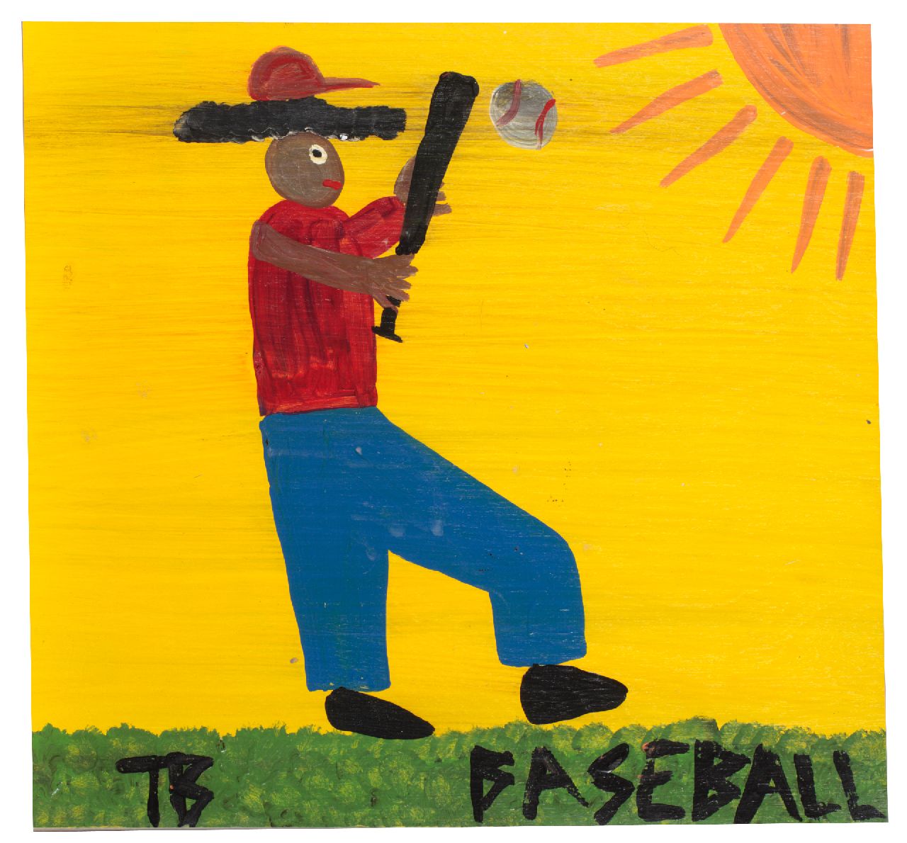 Brown T. | Timothy 'Tim' Brown, Baseball, acryl op paneel 39,0 x 39,0 cm, gesigneerd linksonder met initialen Brown T. | Timothy 'Tim' Brown, Baseball, acryl op paneel 39,0 x 39,0 cm, gesigneerd linksonder met initialen