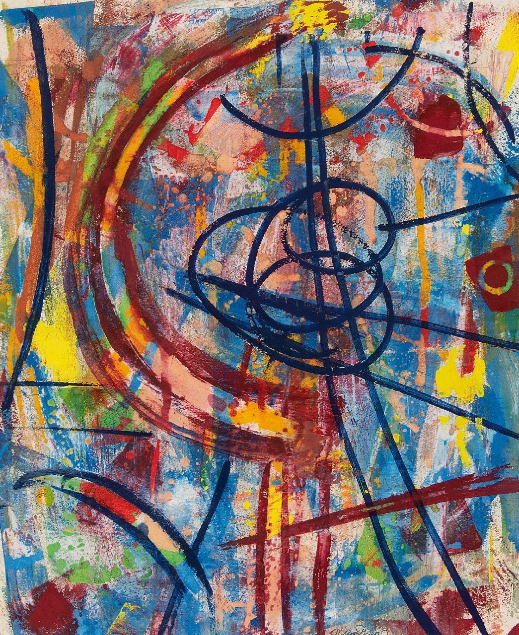 Boers W.H.F. | 'Willy' Herman Friederich Boers, Nice, gouache op papier 44,5 x 36,5 cm, gesigneerd middenonder en verso 1951 Boers W.H.F. | 'Willy' Herman Friederich Boers, Nice, gouache op papier 44,5 x 36,5 cm, gesigneerd middenonder en verso 1951