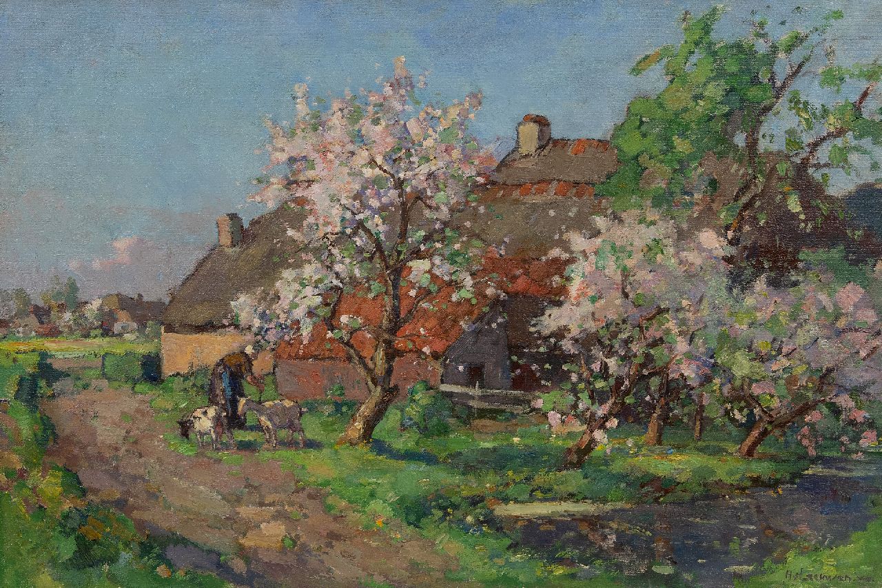 Leeuwen H. van | Hendrik 'Henk' van Leeuwen | Schilderijen te koop aangeboden | Voorjaar bij Montfoort, olieverf op doek 60,8 x 90,9 cm, gesigneerd rechtsonder Leeuwen H. van | Hendrik 'Henk' van Leeuwen | Schilderijen te koop aangeboden | Voorjaar bij Montfoort, olieverf op doek 60,8 x 90,9 cm, gesigneerd rechtsonder