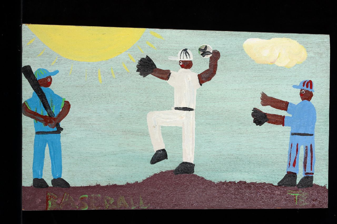 Brown T. | Timothy 'Tim' Brown, Baseball, acryl op paneel 33,0 x 58,2 cm, gesigneerd rechtsonder met initialen Brown T. | Timothy 'Tim' Brown, Baseball, acryl op paneel 33,0 x 58,2 cm, gesigneerd rechtsonder met initialen