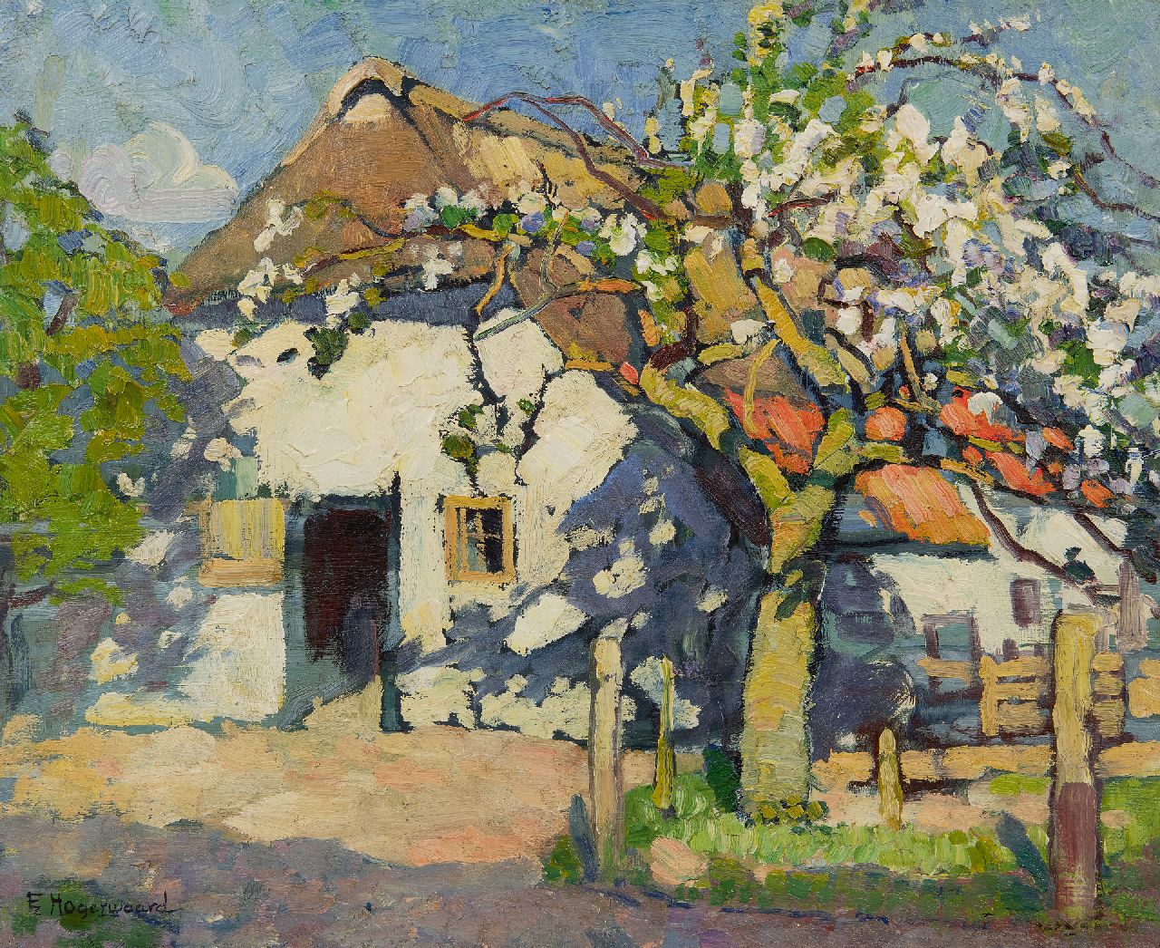 Hogerwaard F. | François 'Frans' Hogerwaard, Lentebloesem, olieverf op doek 38,8 x 46,6 cm, gesigneerd linksonder Hogerwaard F. | François 'Frans' Hogerwaard, Lentebloesem, olieverf op doek 38,8 x 46,6 cm, gesigneerd linksonder