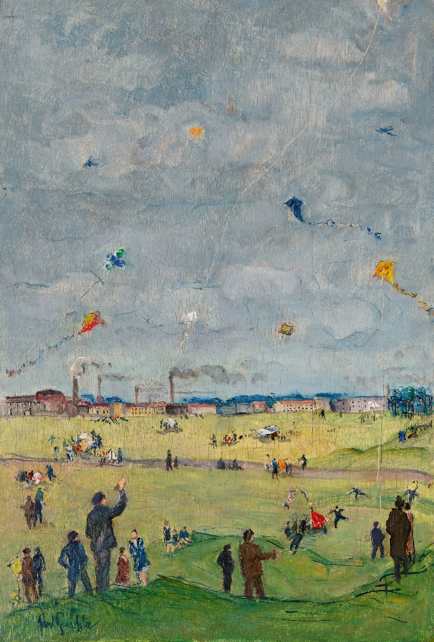 Paeschke P. | Paul Paeschke | Schilderijen te koop aangeboden | Vliegeren op het Tempelhofer Feld in Berlijn, olieverf op paneel 45,0 x 30,8 cm, gesigneerd linksonder en te dateren ca. 1910 Paeschke P. | Paul Paeschke | Schilderijen te koop aangeboden | Vliegeren op het Tempelhofer Feld in Berlijn, olieverf op paneel 45,0 x 30,8 cm, gesigneerd linksonder en te dateren ca. 1910