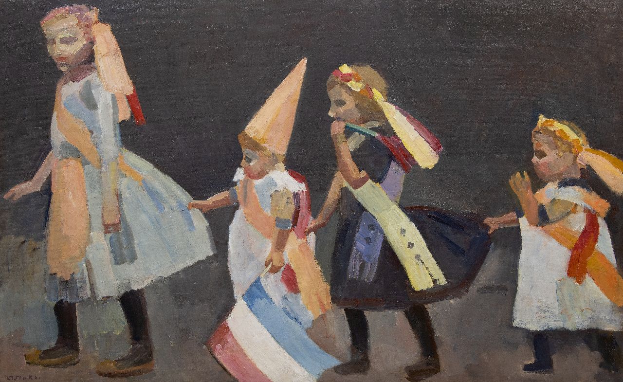 Maks C.J. | Cornelis Johannes 'Kees' Maks | Schilderijen te koop aangeboden | Hartjesdag in Amsterdam, olieverf op doek 94,8 x 152,9 cm, gesigneerd linksonder en te dateren ca. 1915 Maks C.J. | Cornelis Johannes 'Kees' Maks | Schilderijen te koop aangeboden | Hartjesdag in Amsterdam, olieverf op doek 94,8 x 152,9 cm, gesigneerd linksonder en te dateren ca. 1915