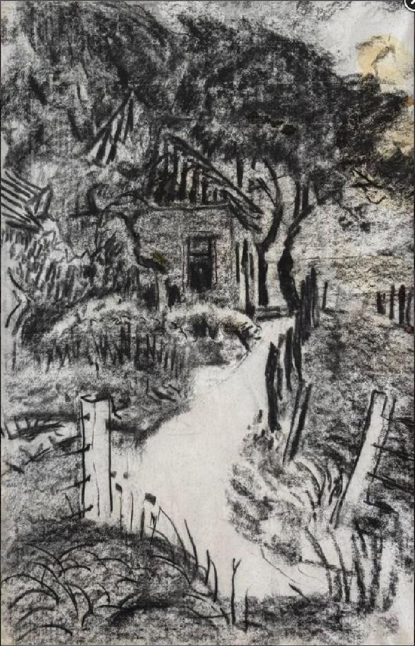 Altink J. | Jan Altink | Aquarellen en tekeningen te koop aangeboden | Blauwborgje, houtskool op papier 47,8 x 30,6 cm, zonder lijst Altink J. | Jan Altink | Aquarellen en tekeningen te koop aangeboden | Blauwborgje, houtskool op papier 47,8 x 30,6 cm, zonder lijst