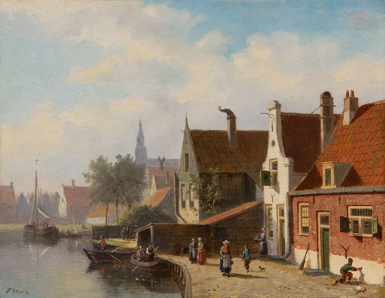 Hulk sr. J.F.  | Johannes Frederik Hulk sr. | Schilderijen te koop aangeboden | Gezicht in Antwerpen, olieverf op paneel 31,5 x 40,7 cm, gesigneerd linksonder