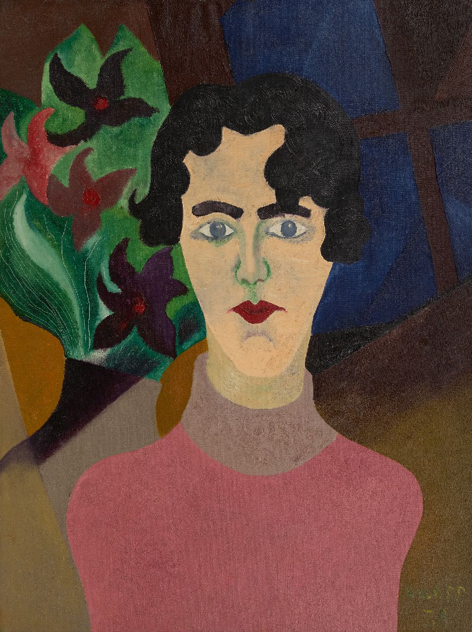 Gaupp K.A.C. | Karel Albert 'Charles' Gaupp, Zelfportret als vrouw, olieverf op doek 80,1 x 60,5 cm, gesigneerd rechtsonder en gedateerd '39 Gaupp K.A.C. | Karel Albert 'Charles' Gaupp, Zelfportret als vrouw, olieverf op doek 80,1 x 60,5 cm, gesigneerd rechtsonder en gedateerd '39