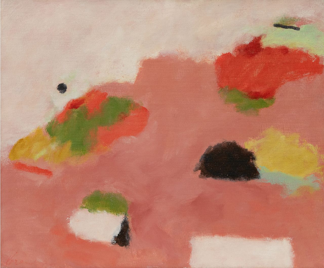 Brands E.A.M. | Eugenius Antonius Maria 'Eugène' Brands | Schilderijen te koop aangeboden | Landschap met geometrische elementen, olieverf op doek 49,9 x 60,1 cm, gesigneerd linksonder en verso gedateerd 1978 Brands E.A.M. | Eugenius Antonius Maria 'Eugène' Brands | Schilderijen te koop aangeboden | Landschap met geometrische elementen, olieverf op doek 49,9 x 60,1 cm, gesigneerd linksonder en verso gedateerd 1978