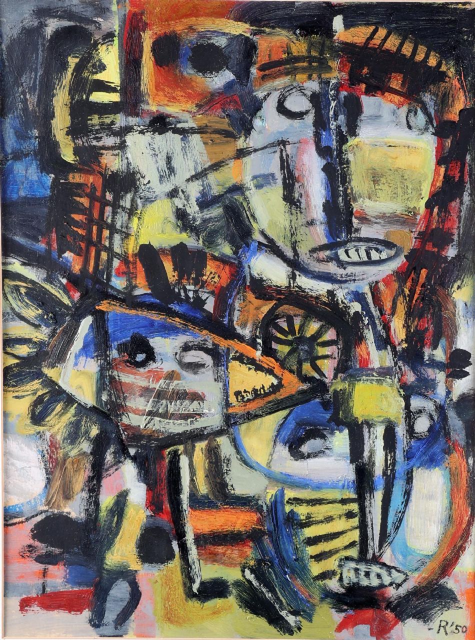 Romijn G.A.M. | Gustavus Adrianus Maria 'Gust' Romijn | Schilderijen te koop aangeboden | Zonder titel, olieverf op papier 50,0 x 37,0 cm, gesigneerd rechtsonder en gedateerd '50 Romijn G.A.M. | Gustavus Adrianus Maria 'Gust' Romijn | Schilderijen te koop aangeboden | Zonder titel, olieverf op papier 50,0 x 37,0 cm, gesigneerd rechtsonder en gedateerd '50