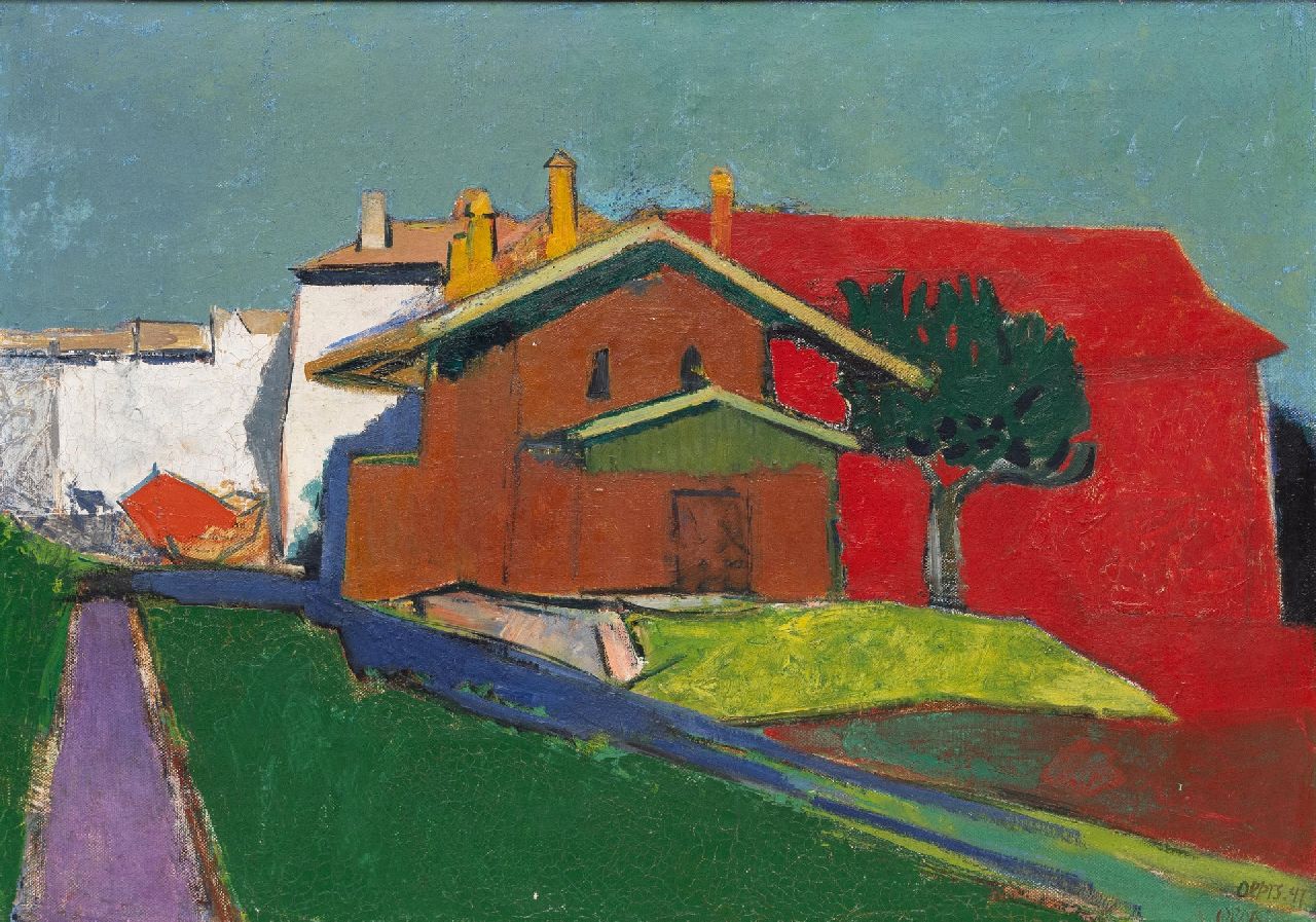 Wim Oepts | Frans dorpje, olieverf op doek, 45,9 x 65,1 cm, gesigneerd r.o. (tweemaal) en gedateerd '47 Wim Oepts | Frans dorpje, olieverf op doek, 45,9 x 65,1 cm, gesigneerd r.o. (tweemaal) en gedateerd '47