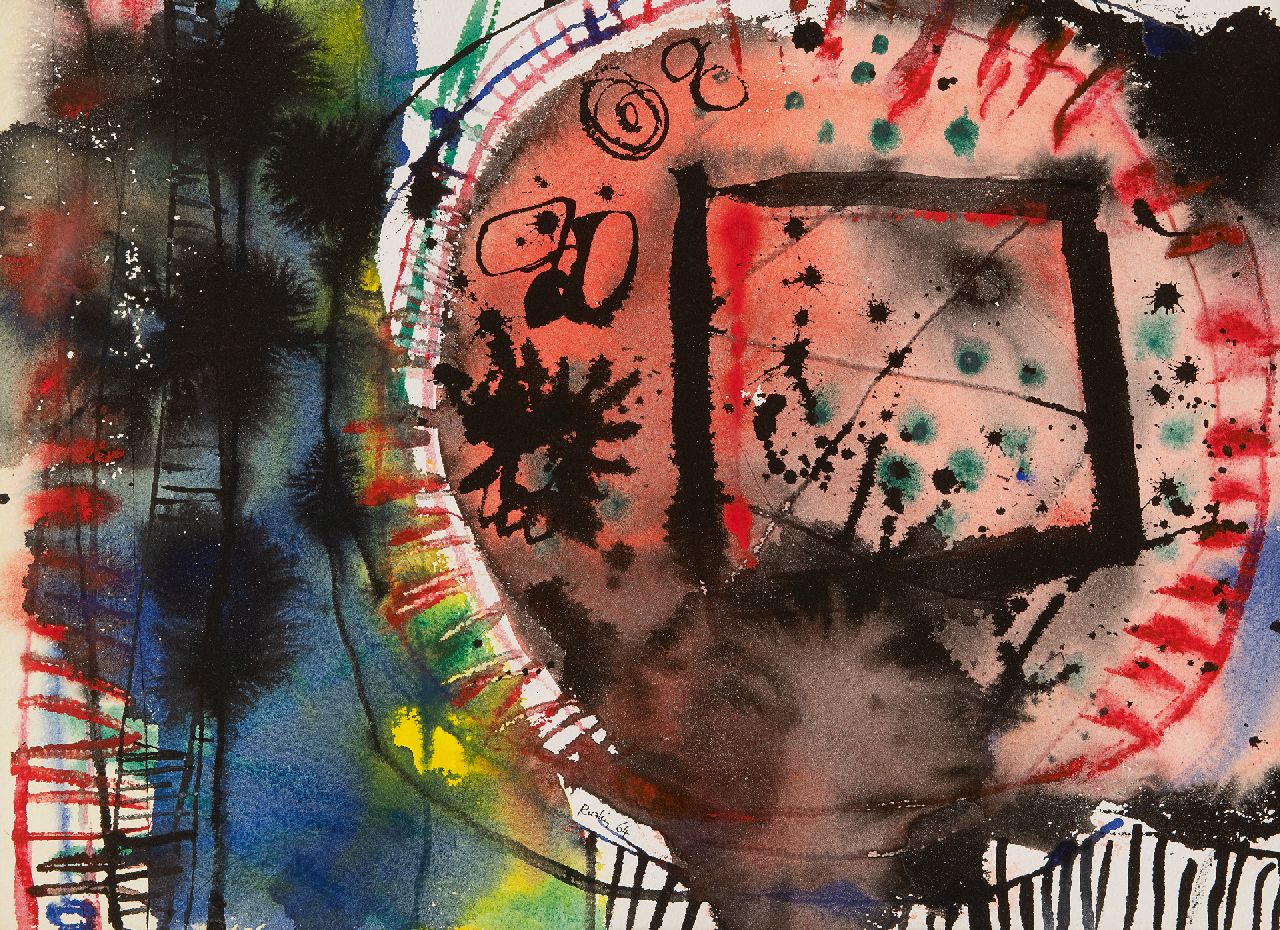 Rustin J. | Jean Rustin | Aquarellen en tekeningen te koop aangeboden | Zonder titel, inkt en aquarel op papier 28,5 x 38,3 cm, gesigneerd middenonder en gedateerd '64 Rustin J. | Jean Rustin | Aquarellen en tekeningen te koop aangeboden | Zonder titel, inkt en aquarel op papier 28,5 x 38,3 cm, gesigneerd middenonder en gedateerd '64