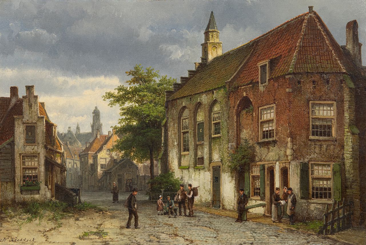 Koekkoek W. | Willem Koekkoek | Schilderijen te koop aangeboden | Gezicht op de Sint Barbarakapel in 's-Hertogenbosch, olieverf op doek 37,9 x 56,3 cm, gesigneerd linksonder Koekkoek W. | Willem Koekkoek | Schilderijen te koop aangeboden | Gezicht op de Sint Barbarakapel in 's-Hertogenbosch, olieverf op doek 37,9 x 56,3 cm, gesigneerd linksonder