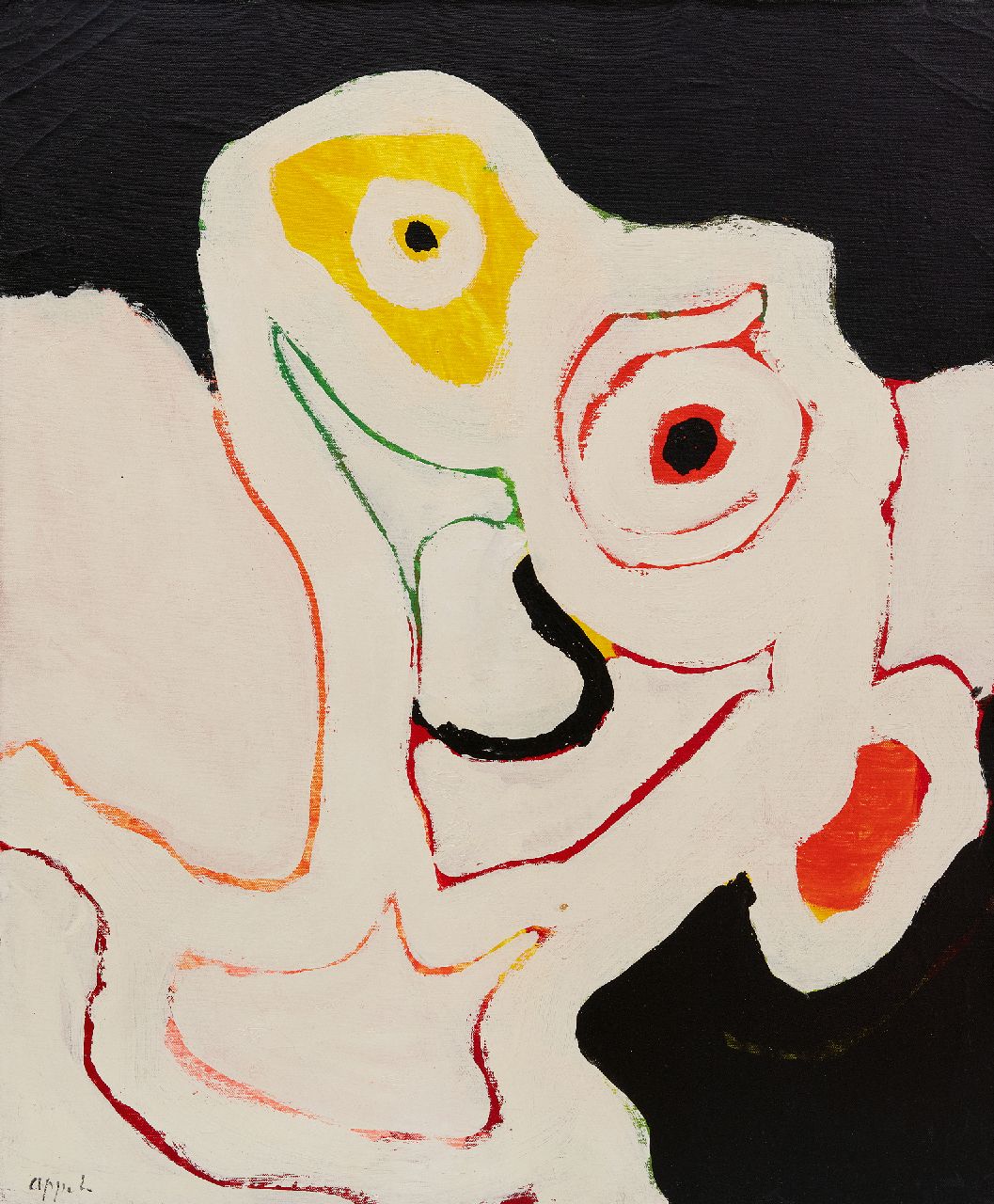 Appel C.K.  | Christiaan 'Karel' Appel | Schilderijen te koop aangeboden | Zonder titel (kop), olieverf op doek 65,4 x 54,0 cm, gesigneerd linksonder