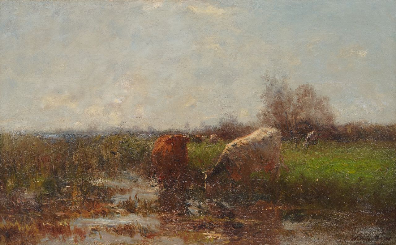 Maris W. | Willem Maris | Schilderijen te koop aangeboden | Voorjaar, olieverf op paneel 35,8 x 57,7 cm, gesigneerd rechtsonder en verso op etiket en verso op etiket gedateerd maart 1911 Maris W. | Willem Maris | Schilderijen te koop aangeboden | Voorjaar, olieverf op paneel 35,8 x 57,7 cm, gesigneerd rechtsonder en verso op etiket en verso op etiket gedateerd maart 1911