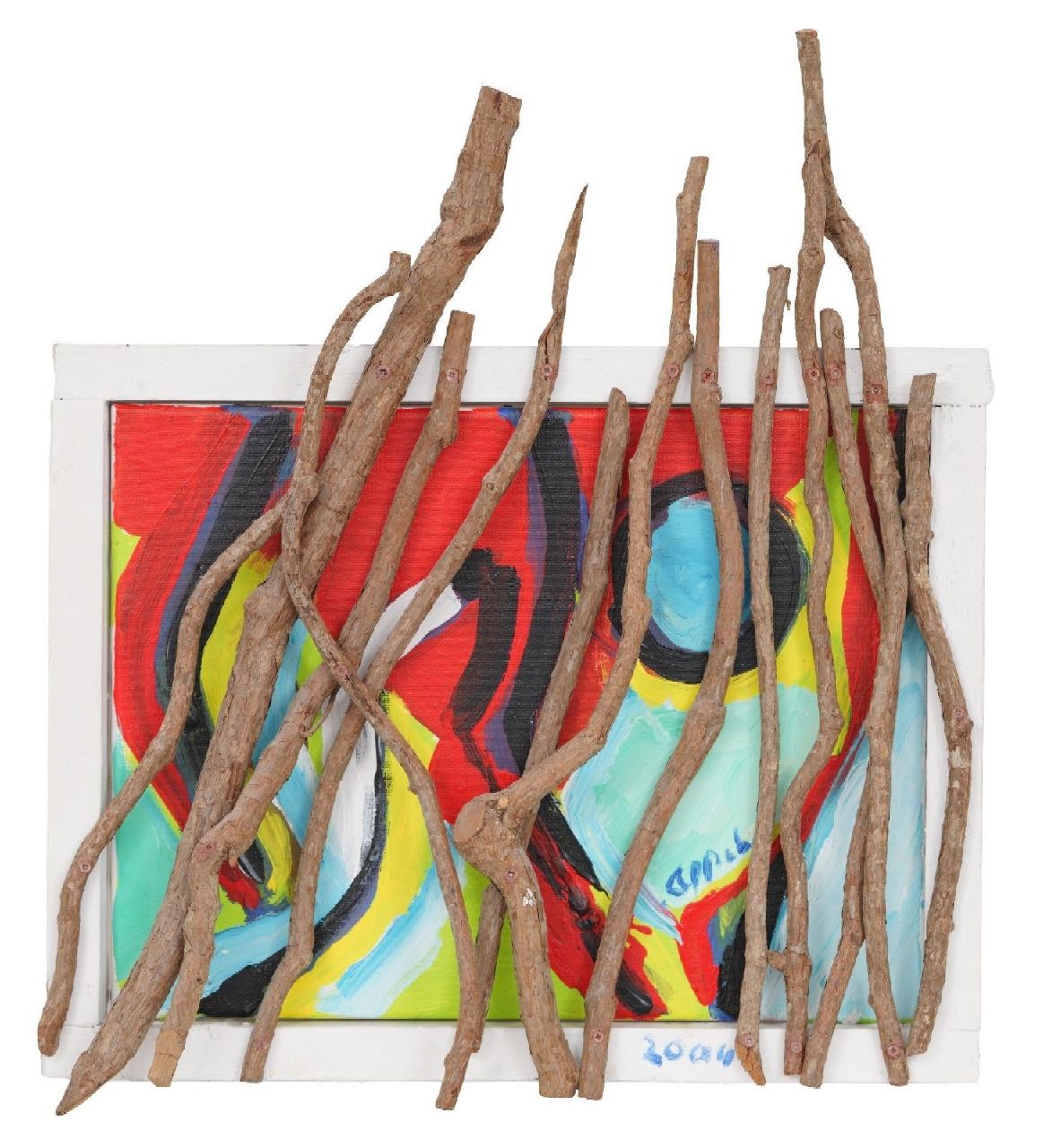Appel C.K.  | Christiaan 'Karel' Appel |  te koop aangeboden | Tuinen Amsterdam gezien door het Amsterdams Bos, acryl op doek en hout 35,8 x 45,7 cm, gesigneerd rechtsonder en gedateerd 2004