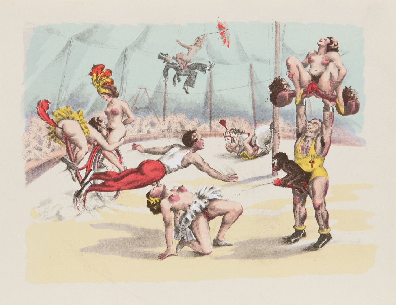 Onbekend   | Onbekend | Grafiek te koop aangeboden | Erotische voorstelling, litho