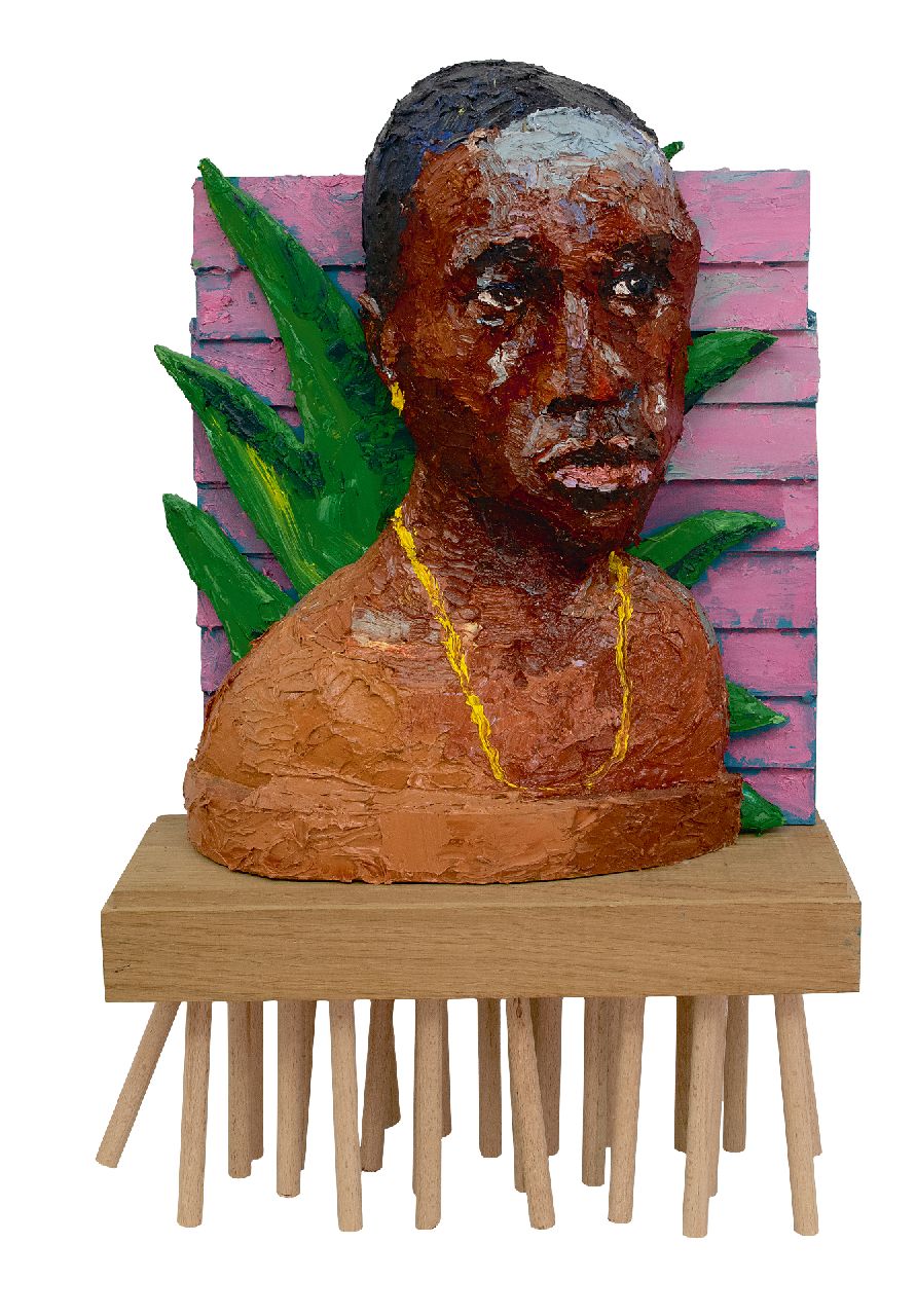 Blaaker C.H.  | Carlos Henny Blaaker |  te koop aangeboden | Rodney, olieverf op hout en polystyreen 65,0 x 62,0 cm, gesigneerd verso en verso gedateerd 25