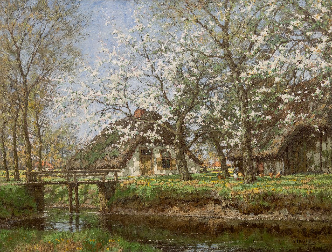 Gorter A.M.  | 'Arnold' Marc Gorter | Schilderijen te koop aangeboden | Lente aan de Vordense beek, olieverf op doek 78,0 x 102,0 cm, gesigneerd rechtsonder