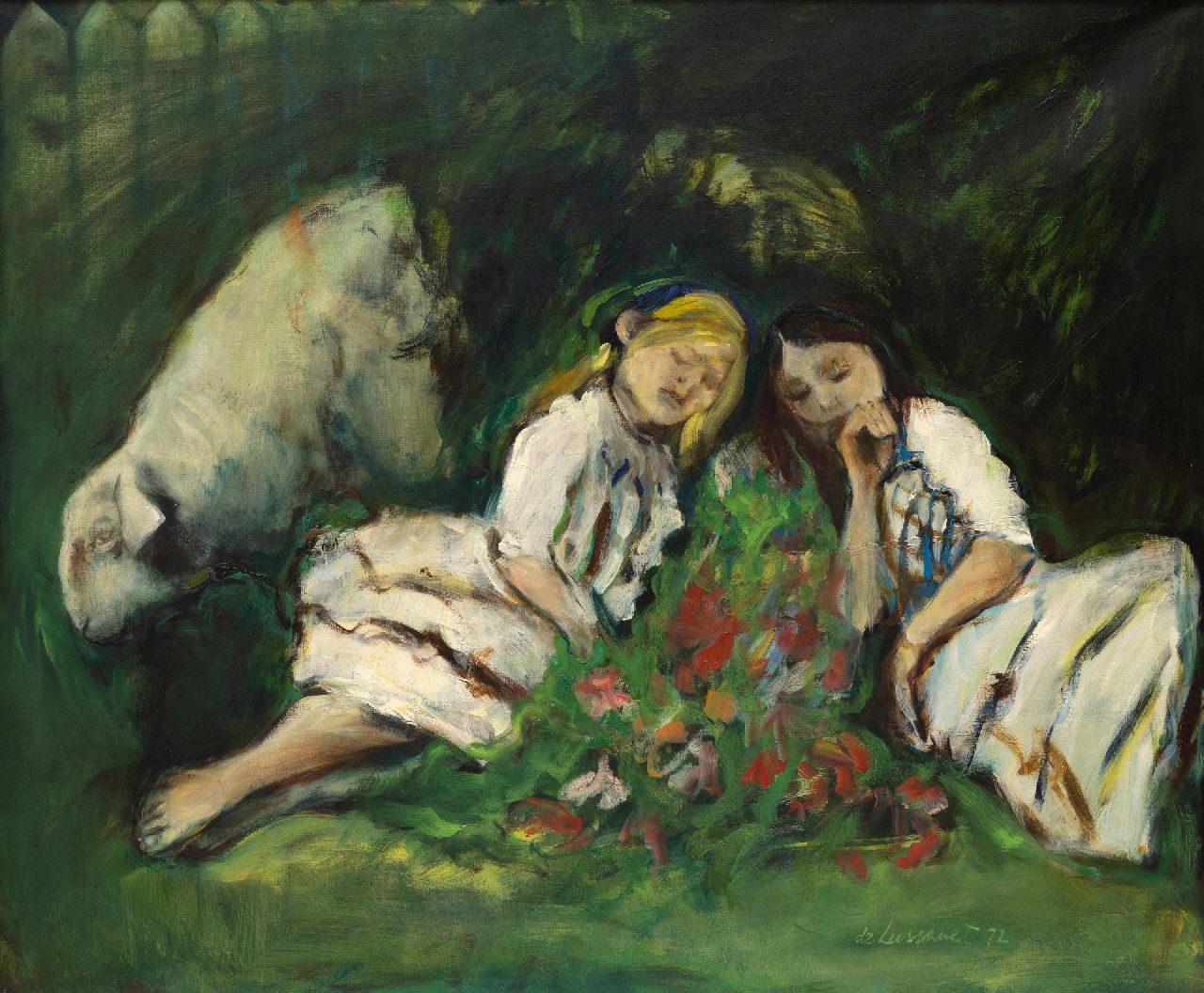 Lussanet P. de | Paul de Lussanet | Schilderijen te koop aangeboden | Repos après le jeu, olieverf op doek 100,0 x 120,0 cm, gesigneerd rechtsonder en gedateerd '72 Lussanet P. de | Paul de Lussanet | Schilderijen te koop aangeboden | Repos après le jeu, olieverf op doek 100,0 x 120,0 cm, gesigneerd rechtsonder en gedateerd '72