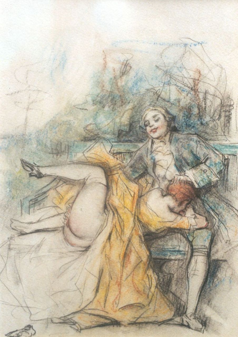 Poulton T.L. | Thomas Leycester 'Tom' Poulton | Aquarellen en tekeningen te koop aangeboden | Société de secours mutuel / Wederzijdse ondersteuning, kleurpotlood op papier 21,5 x 18,0 cm Poulton T.L. | Thomas Leycester 'Tom' Poulton | Aquarellen en tekeningen te koop aangeboden | Société de secours mutuel / Wederzijdse ondersteuning, kleurpotlood op papier 21,5 x 18,0 cm