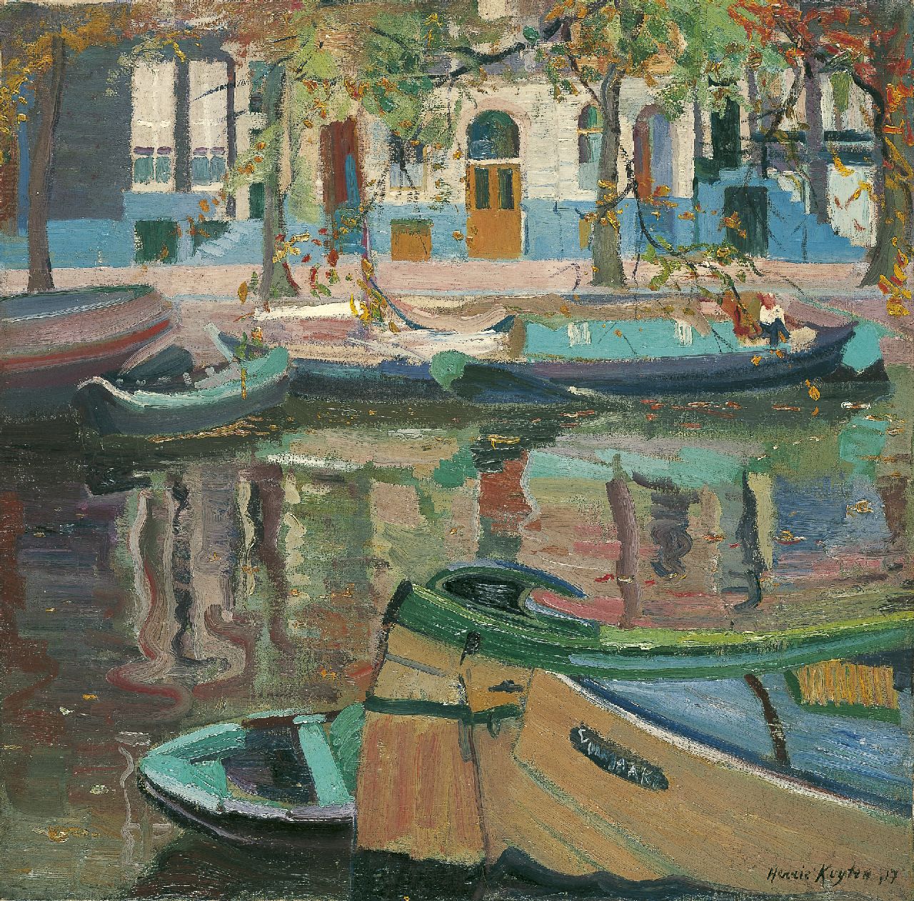 Kuijten H.J.  | Henricus Johannes 'Harrie' Kuijten, Keizersgracht, Amsterdam, olieverf op doek 64,5 x 65,5 cm, gesigneerd rechtsonder en gedateerd '17