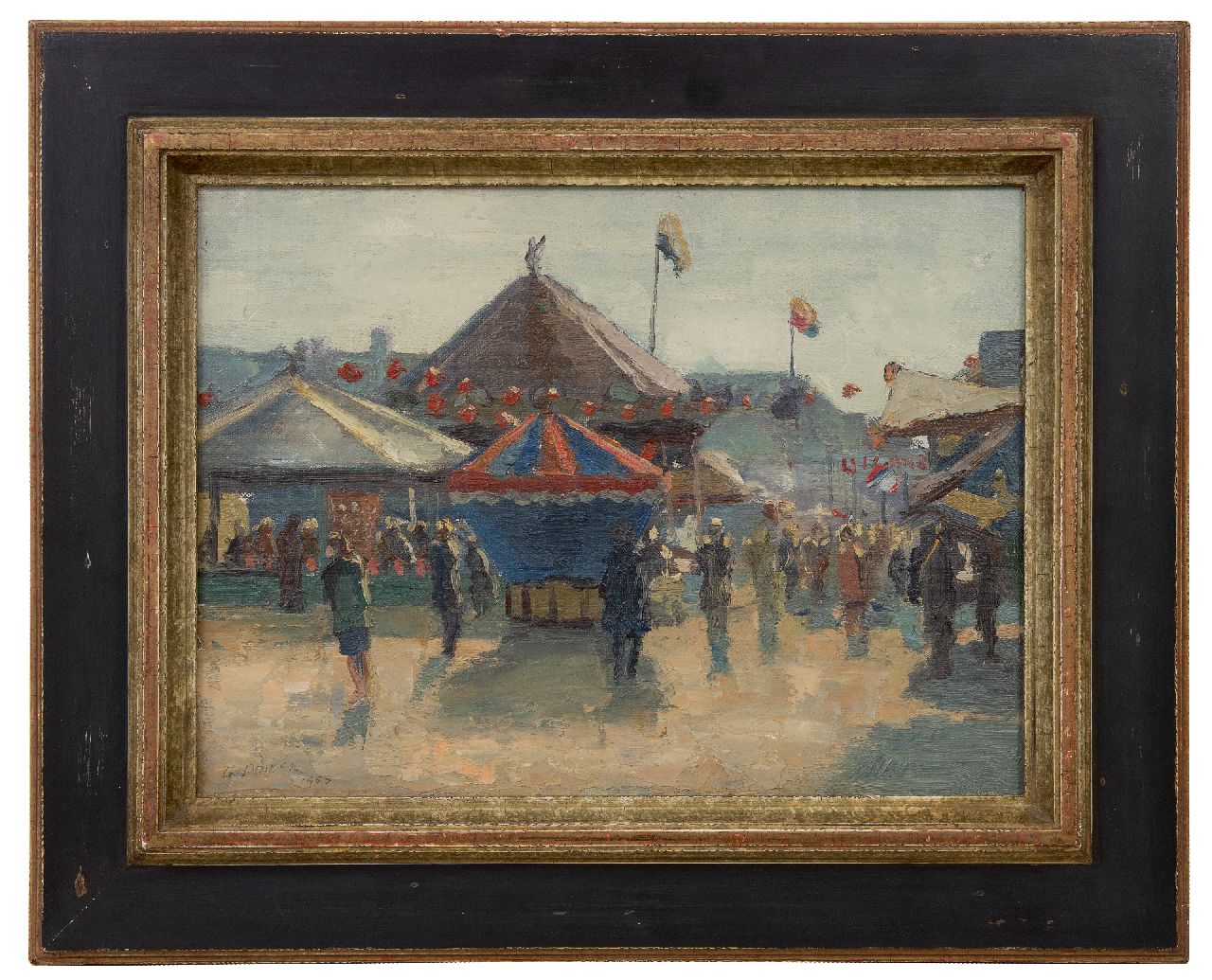 Polder Ch.G.  | Christiaan 'Gerrit' Polder | Schilderijen te koop aangeboden | Kermis op het Malieveld, Den Haag, olieverf op doek 30,0 x 40,3 cm, gesigneerd linksonder en gedateerd 1953