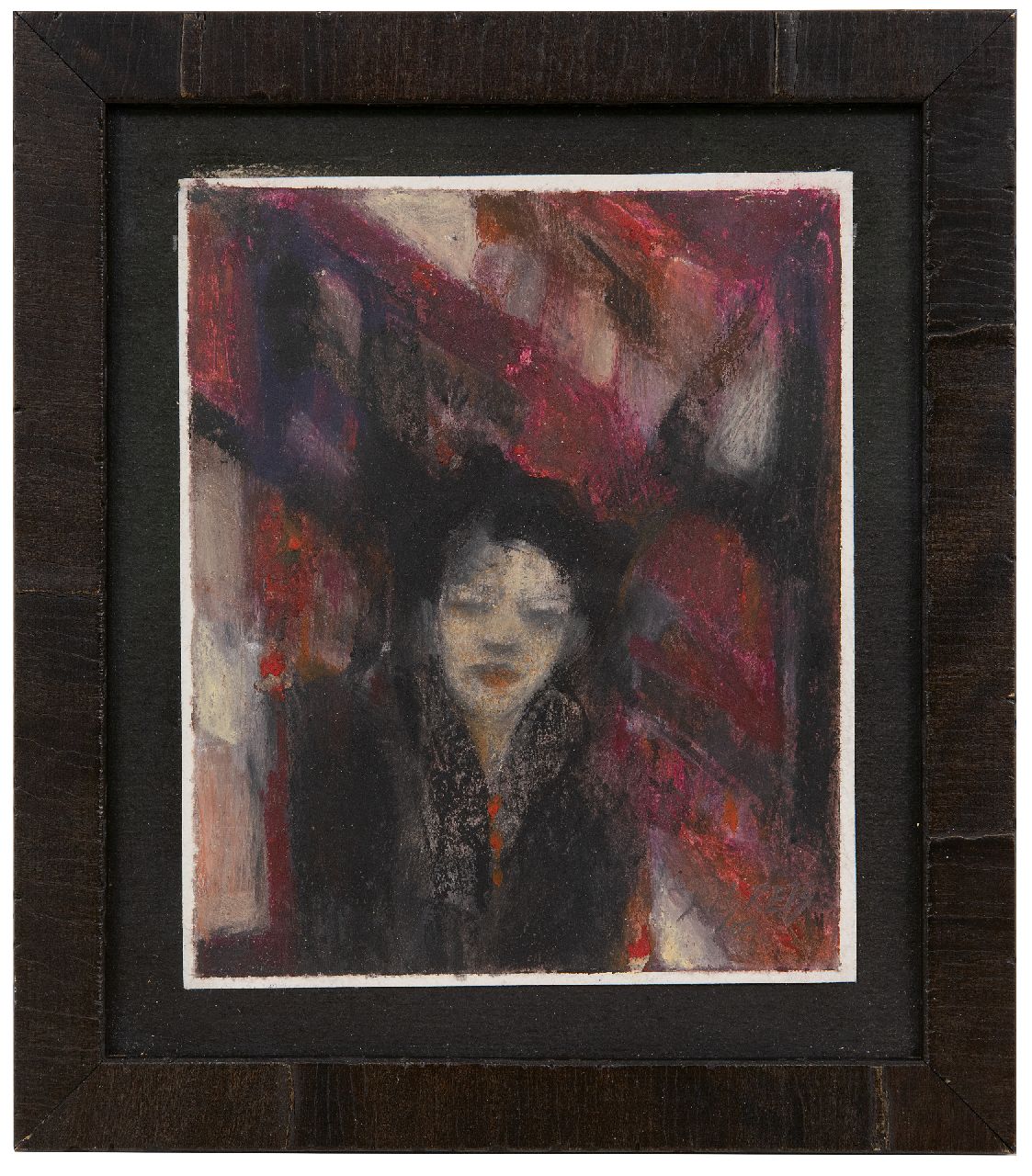 Desrets L.  | Liliana Desrets | Schilderijen te koop aangeboden | Soledad, oliepastel op papier 16,7 x 13,7 cm, gesigneerd rechtsonder en verso op etiket en gedateerd '08 en verso op etiket 2009