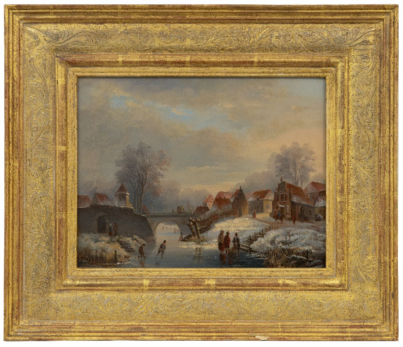 Parré M. | Matthias Parré | Schilderijen te koop aangeboden | Schaatsvertier op de gracht, olieverf op paneel 22,0 x 30,1 cm Parré M. | Matthias Parré | Schilderijen te koop aangeboden | Schaatsvertier op de gracht, olieverf op paneel 22,0 x 30,1 cm