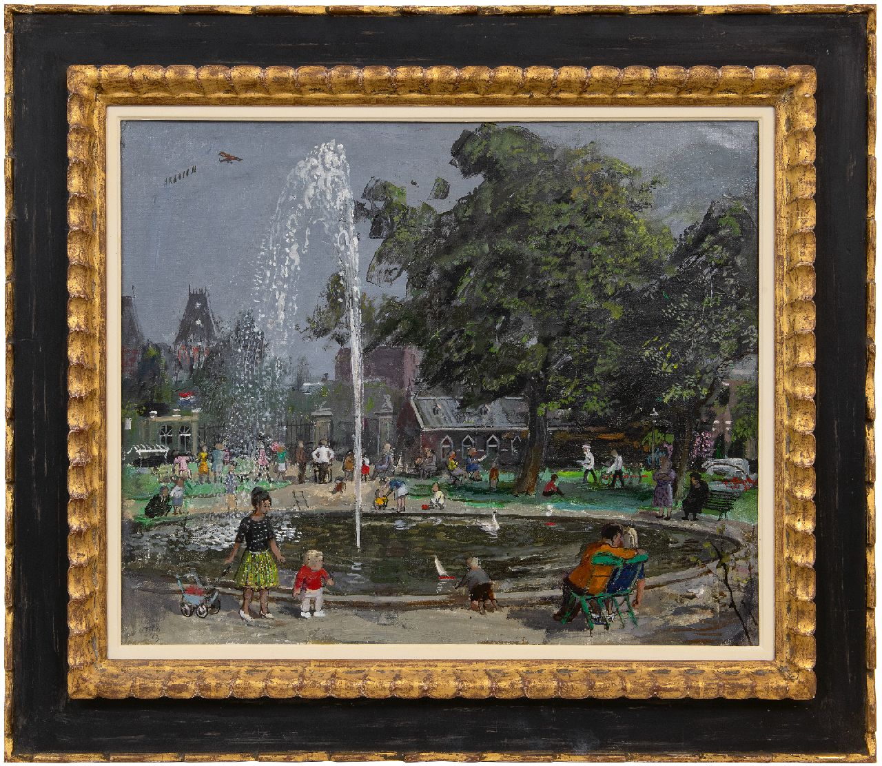 Kamerlingh Onnes H.H. | 'Harm' Henrick Kamerlingh Onnes | Schilderijen te koop aangeboden | Zomermiddag in het park, Amsterdam, olieverf op doek 50,4 x 61,2 cm, gesigneerd linksonder en gedateerd '63 Kamerlingh Onnes H.H. | 'Harm' Henrick Kamerlingh Onnes | Schilderijen te koop aangeboden | Zomermiddag in het park, Amsterdam, olieverf op doek 50,4 x 61,2 cm, gesigneerd linksonder en gedateerd '63