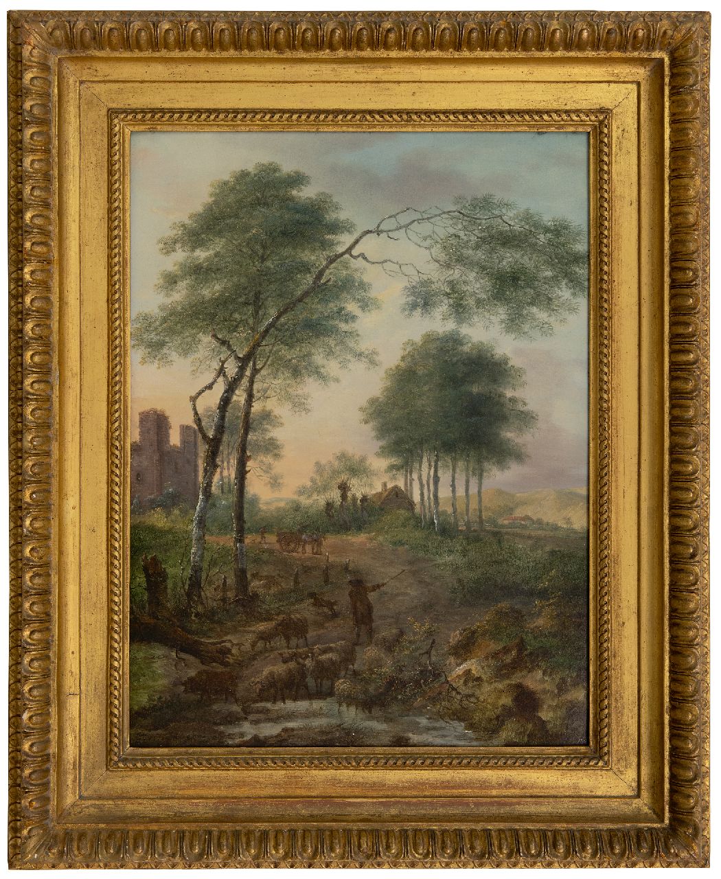Nijmegen G. van | Gerard van Nijmegen | Schilderijen te koop aangeboden | Herder met schapen bij een beek, olieverf op paneel 46,2 x 34,5 cm, gesigneerd linksonder en gedateerd 1785 Nijmegen G. van | Gerard van Nijmegen | Schilderijen te koop aangeboden | Herder met schapen bij een beek, olieverf op paneel 46,2 x 34,5 cm, gesigneerd linksonder en gedateerd 1785
