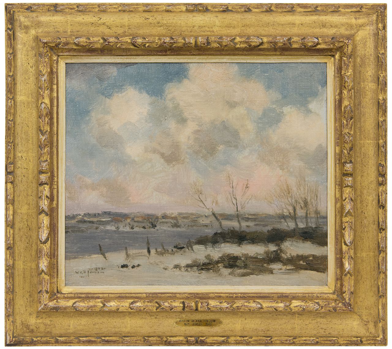 Jansen W.G.F. | 'Willem' George Frederik Jansen, Winterlandschap, olieverf op doek 30,4 x 35,2 cm, gesigneerd linksonder Jansen W.G.F. | 'Willem' George Frederik Jansen, Winterlandschap, olieverf op doek 30,4 x 35,2 cm, gesigneerd linksonder