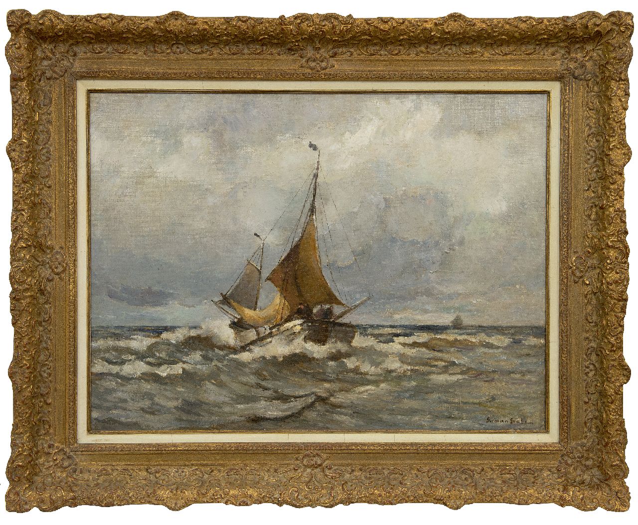 Grobe P.G.  | Philipp 'German' Grobe, Terugkerende bomschuit, olieverf op doek 60,3 x 80,0 cm, gesigneerd rechtsonder