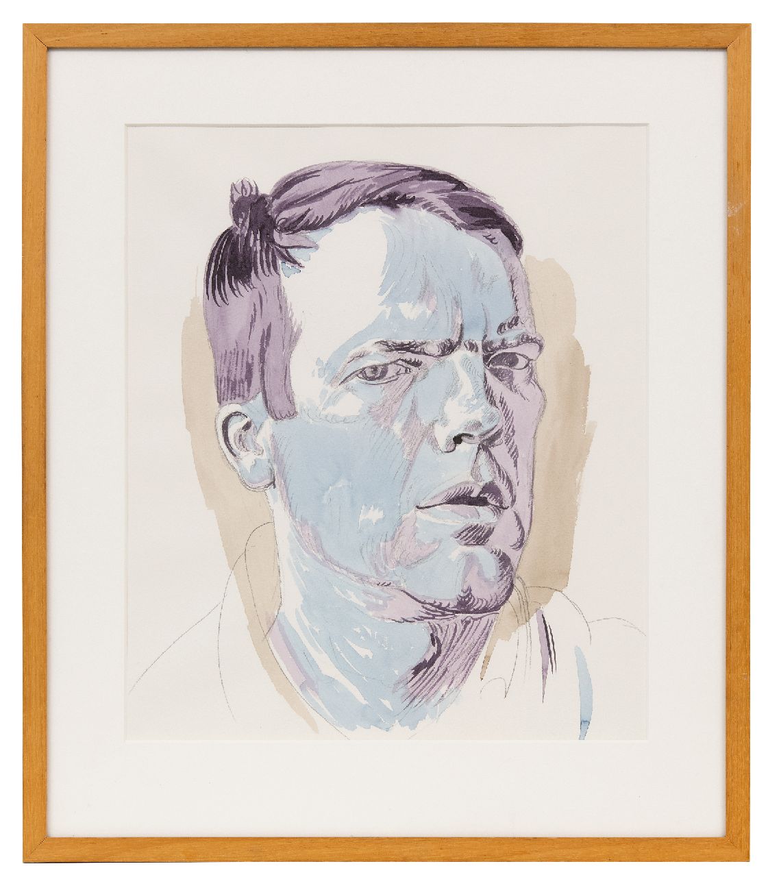 Akkerman P.  | Philip Maria Akkerman | Aquarellen en tekeningen te koop aangeboden | Zelfportret, potlood en aquarel op papier 37,8 x 32,0 cm, gesigneerd verso en verso gedateerd 2001