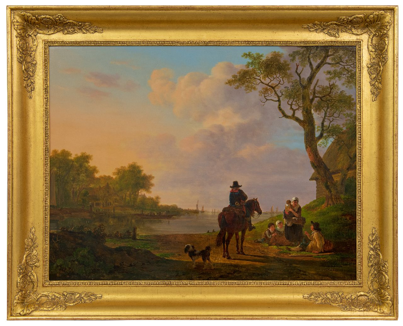 Strij J. van | Jacob van Strij | Schilderijen te koop aangeboden | De postiljon, olieverf op paneel 64,9 x 83,8 cm, gesigneerd rechtsonder