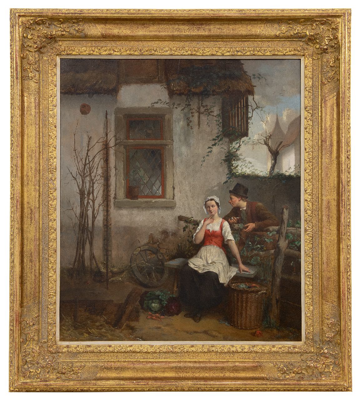 Boon P.C. | Constant P. Boon | Schilderijen te koop aangeboden | Een ontluikende romance, olieverf op paneel 62,1 x 52,9 cm, gesigneerd linksonder en gedateerd AN '57 Boon P.C. | Constant P. Boon | Schilderijen te koop aangeboden | Een ontluikende romance, olieverf op paneel 62,1 x 52,9 cm, gesigneerd linksonder en gedateerd AN '57