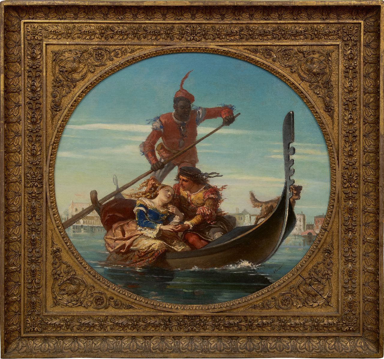 Franse School, 1920-1930   | Franse School, 1920-1930 | Schilderijen te koop aangeboden | Gondelvaart in de lagune van Venetië, olieverf op paneel 72,0 x 78,8 cm