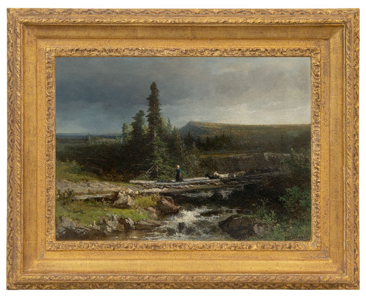 Bilders J.W. | Johannes Warnardus Bilders | Schilderijen te koop aangeboden | Landschap met geitenhoedster, olieverf op paneel 28,4 x 38,5 cm, gesigneerd rechtsonder en zonder lijst Bilders J.W. | Johannes Warnardus Bilders | Schilderijen te koop aangeboden | Landschap met geitenhoedster, olieverf op paneel 28,4 x 38,5 cm, gesigneerd rechtsonder en zonder lijst