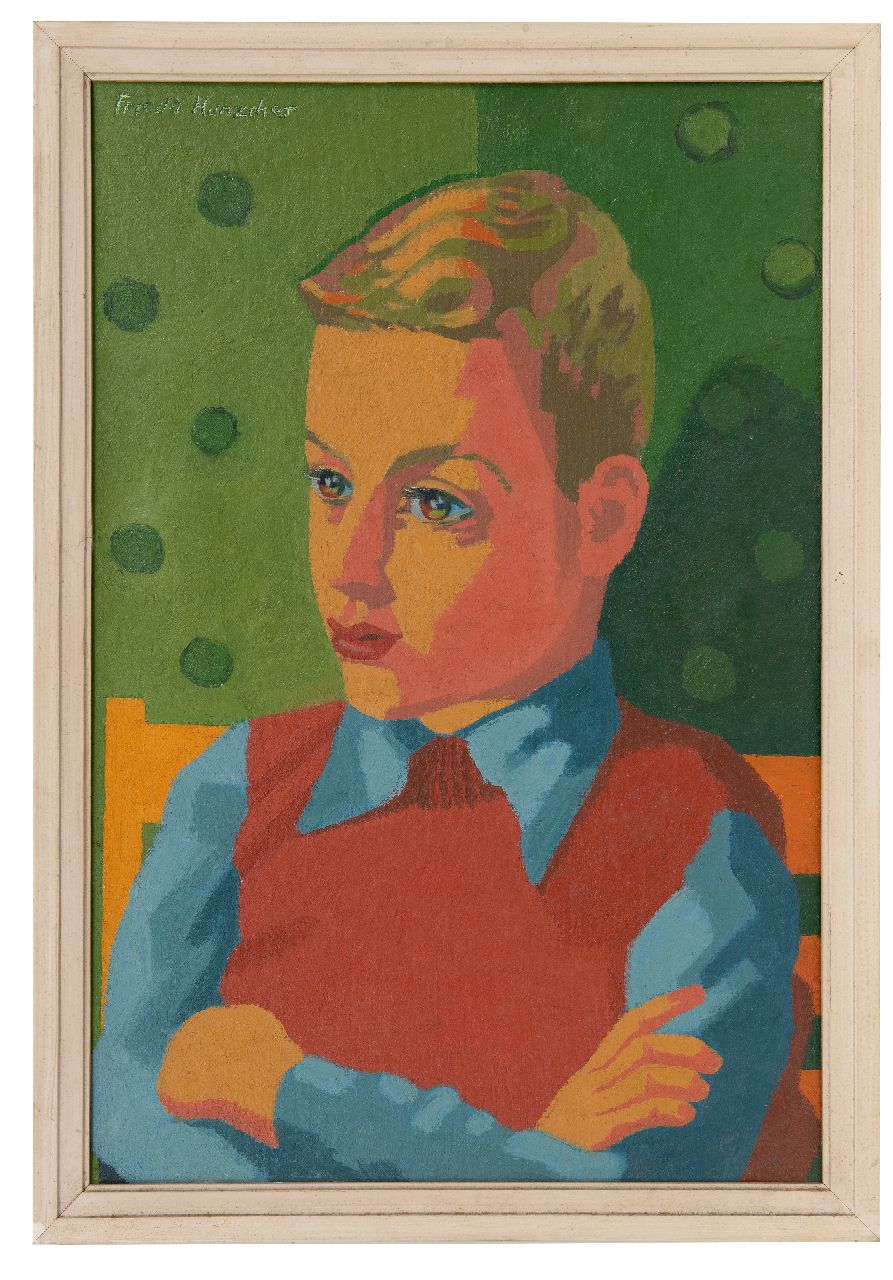 Hunziker F.  | Frieda Hunziker, Portret van Fritsje, olieverf op doek 60,3 x 40,3 cm, gesigneerd linksboven en te dateren ca. 1943