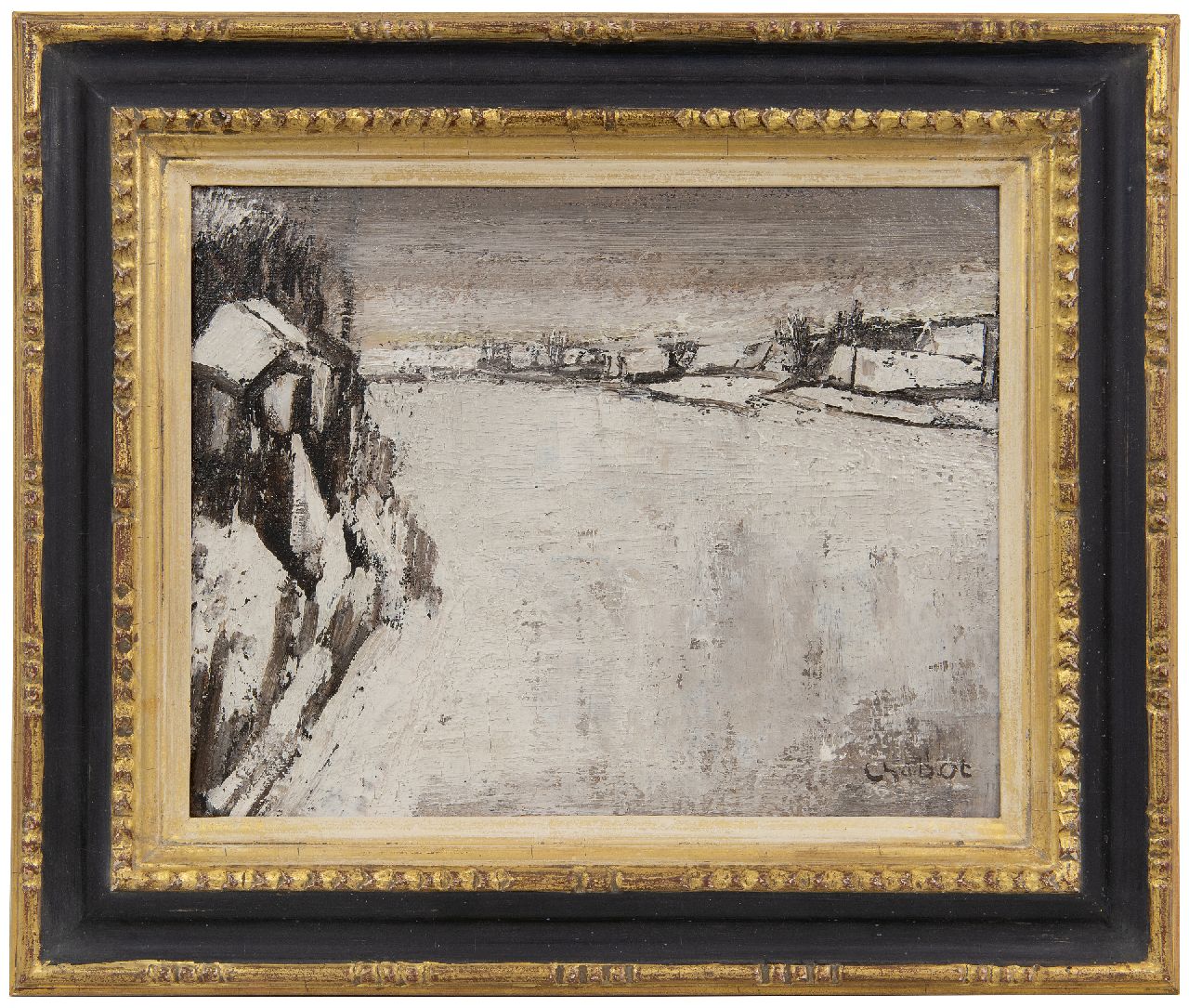 Chabot H. | Hendrik 'Henk' Chabot | Schilderijen te koop aangeboden | Winter 1944/1945, olieverf op papier op paneel 24,5 x 30,7 cm, gesigneerd rechtsonder en te dateren ca. 1944 Chabot H. | Hendrik 'Henk' Chabot | Schilderijen te koop aangeboden | Winter 1944/1945, olieverf op papier op paneel 24,5 x 30,7 cm, gesigneerd rechtsonder en te dateren ca. 1944