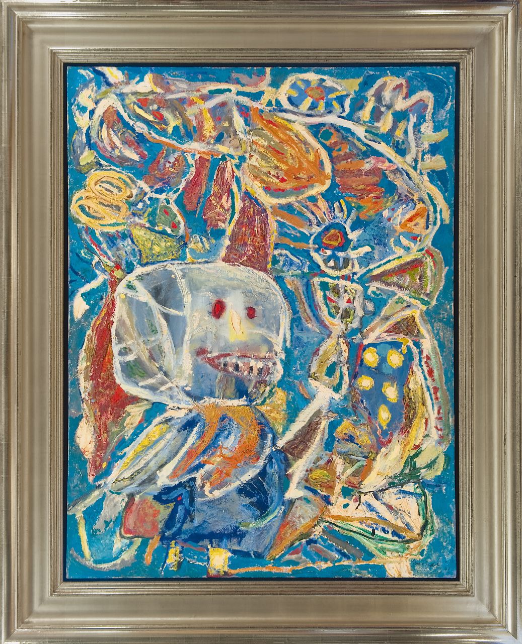 Lucebert (Lubertus Jacobus Swaanswijk)   | Lucebert (Lubertus Jacobus Swaanswijk) | Schilderijen te koop aangeboden | Hobgoblin's carnival, olieverf op doek 120,0 x 90,0 cm, gesigneerd rechtsonder en gedateerd '61