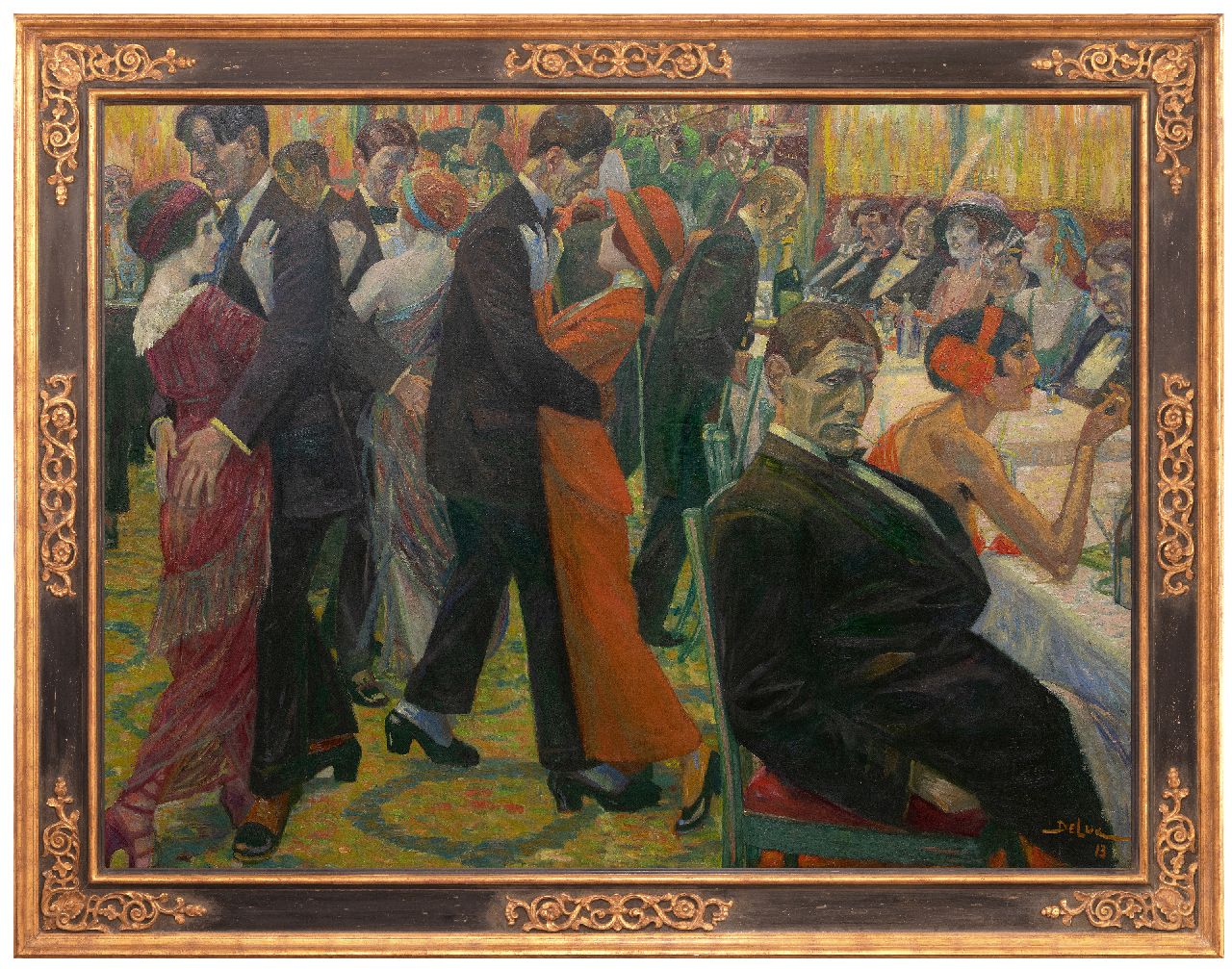 Deluc J.H. | John Henri Deluc | Schilderijen te koop aangeboden | Café dansant, olieverf op doek op paneel 119,4 x 158,8 cm, gesigneerd rechtsonder en gedateerd '13 Deluc J.H. | John Henri Deluc | Schilderijen te koop aangeboden | Café dansant, olieverf op doek op paneel 119,4 x 158,8 cm, gesigneerd rechtsonder en gedateerd '13