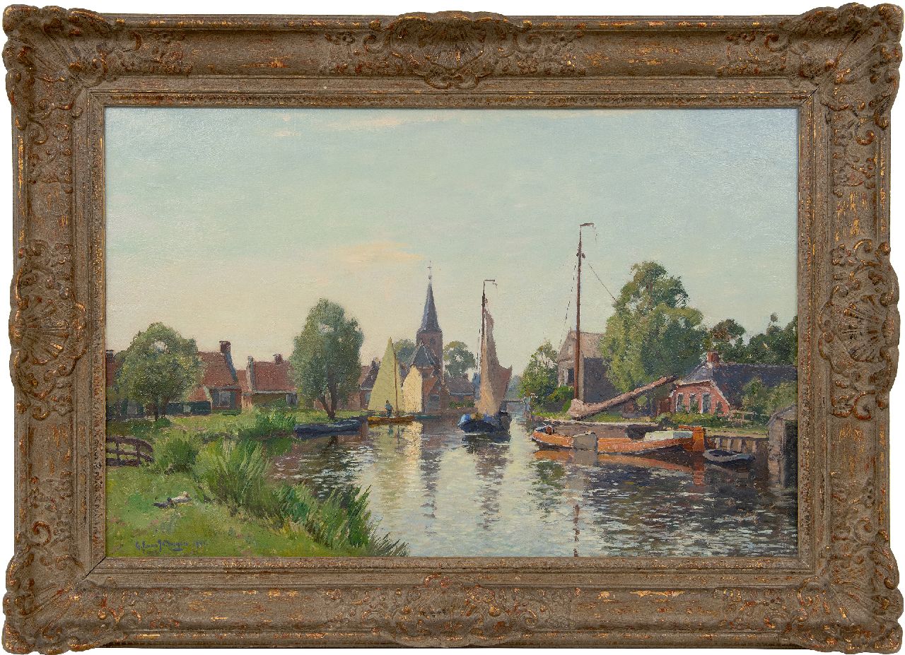 Schagen G.F. van | Gerbrand Frederik van Schagen | Schilderijen te koop aangeboden | Watersport in Wartena, Friesland, olieverf op doek op paneel 56,2 x 86,0 cm, gesigneerd linksonder en gedateerd 1941 Schagen G.F. van | Gerbrand Frederik van Schagen | Schilderijen te koop aangeboden | Watersport in Wartena, Friesland, olieverf op doek op paneel 56,2 x 86,0 cm, gesigneerd linksonder en gedateerd 1941