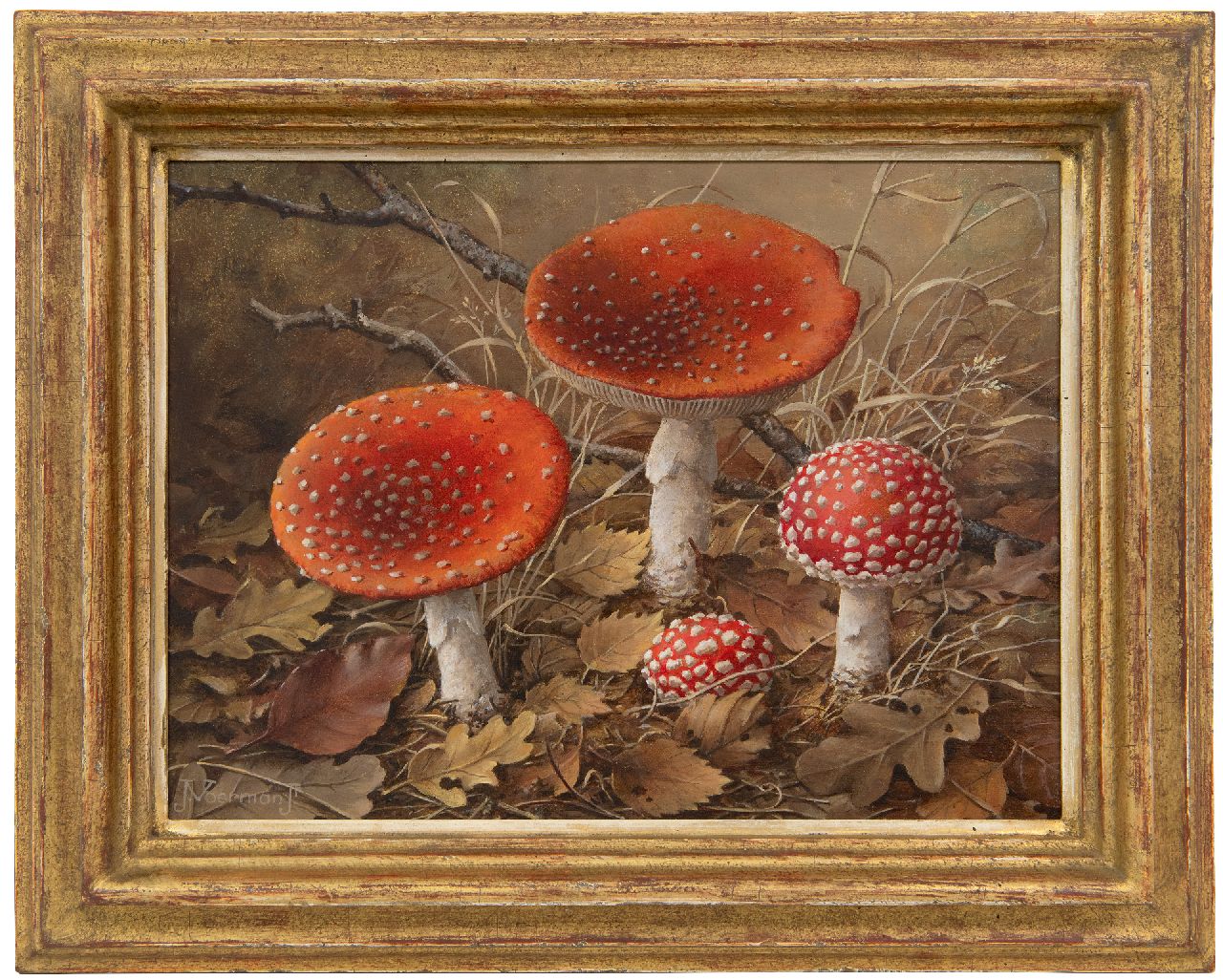 Voerman jr. J. | Jan Voerman jr. | Schilderijen te koop aangeboden | Vliegenzwammen, olieverf op doek op board 22,5 x 30,1 cm, gesigneerd linksonder Voerman jr. J. | Jan Voerman jr. | Schilderijen te koop aangeboden | Vliegenzwammen, olieverf op doek op board 22,5 x 30,1 cm, gesigneerd linksonder